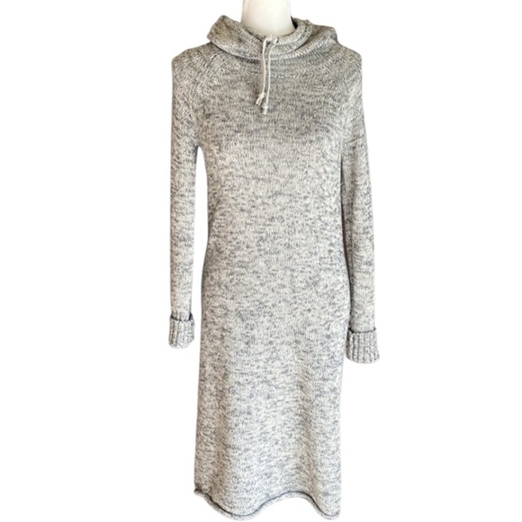 ATHLETA Merino Wool Sweater Dress w/ Drawstring Cowl Neck in Gray Size Small - Picture 1 of 9